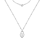 Sterling Silver Heart Diamond Point Neck Chain - Pobjoy Diamonds