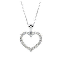 Load image into Gallery viewer, 18K White Gold 0.32 Carat Diamond Heart Pendant Necklace