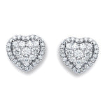 18K Gold 0.45 Carat Diamond Heart Earrings-Pobjoy Diamonds