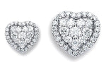 18K Gold 0.45 Carat Diamond Heart Earrings-Pobjoy Diamonds