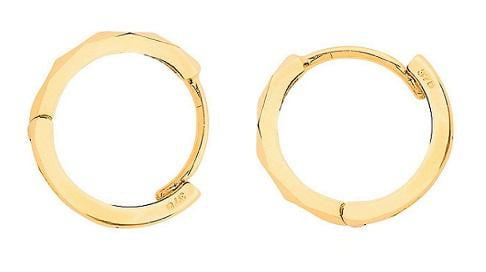 9K Yellow Gold Diamond-Cut Earrings - Pobjoy Diamonds