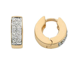 9K Yellow Gold Diamond Hug Earrings 0.25 CTW - Pobjoy Diamonds