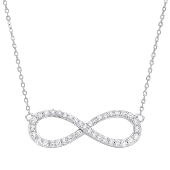 9K Gold Infinity Diamond Pendant Necklace