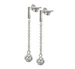 9K White Gold Infinity Bead Drop Earrings - Pobjoy Diamonds