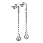 9K White Gold Infinity Bead Drop Earrings - Pobjoy Diamonds