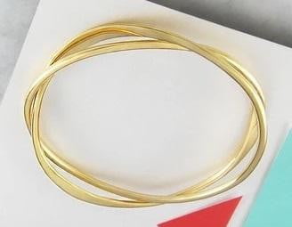 Pobjoy Handmade 18K Gold Plate On Silver Interlocking Bangle