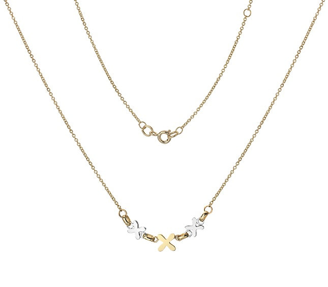 Ladies 9K Yellow Gold Hugs & Kisses Pendant Necklace-Pobjoy Diamonds