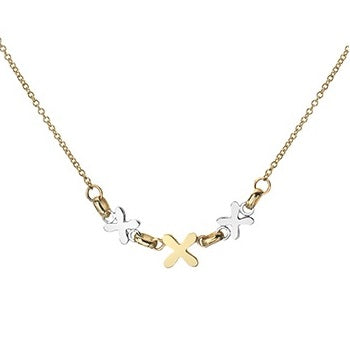 Ladies 9K Yellow Gold Hugs & Kisses Pendant Necklace