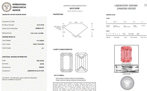 Fancy Vivid Pink Emerald Shape Lab Grown Diamond 1.51 Carat - Pobjoy Diamonds