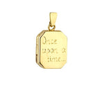 Child's 9K Yellow Gold Rectangular Text Engraved Locket - Pobjoy Diamonds