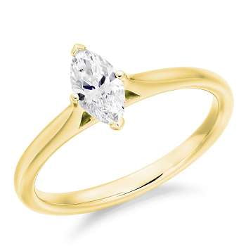 Gironde Four Prong Marquise Cut Diamond Ring - Pobjoy Diamonds - Pobjoy Diamonds