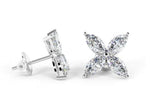 18K White Gold Marquise Cut Diamond Stud Earrings 0.54 Carats - Pobjoy Diamonds