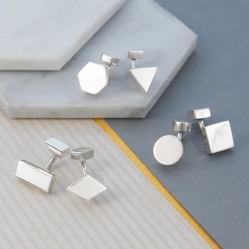 Handmade Sterling Silver Mixed Cufflinks - Pobjoy Diamonds