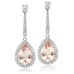 18K Gold & Morganite 8.30 Carat Diamond Drop Earrings - Pobjoy Diamonds