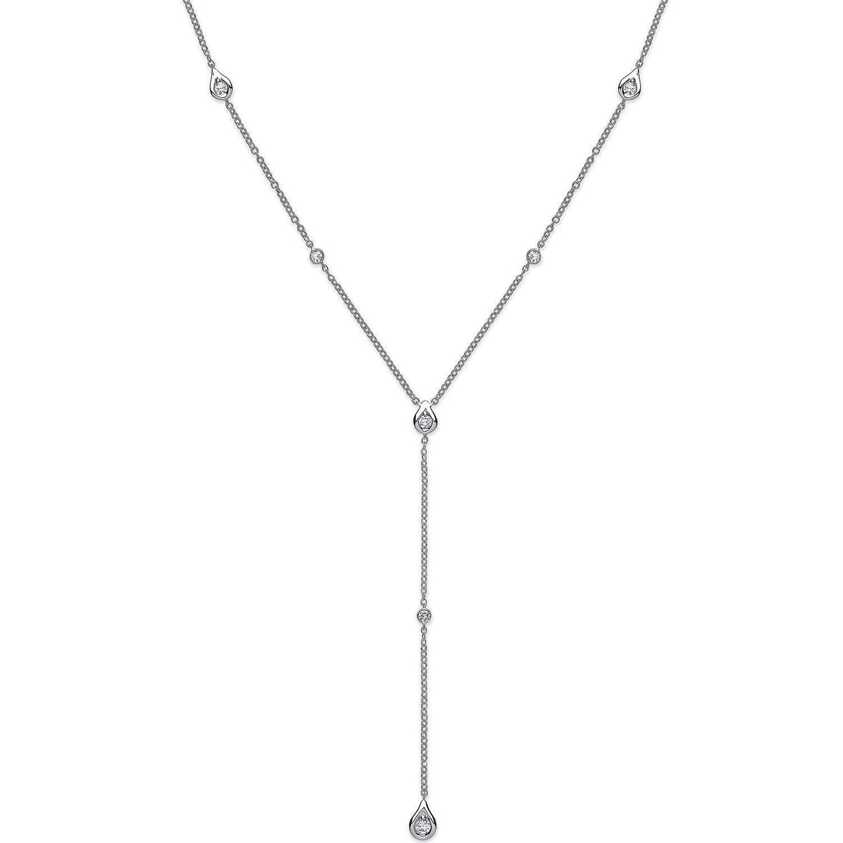 18K White Gold Ladies Diamond Necklace 0.32 CTW - Pobjoy Diamonds