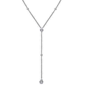 18K White Gold Ladies Diamond Necklace 0.32 CTW - Pobjoy Diamonds