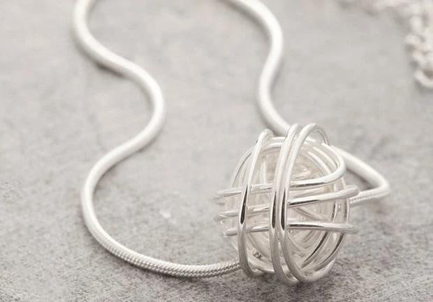 Handmade Silver Nest Necklace - Pobjoy Diamonds