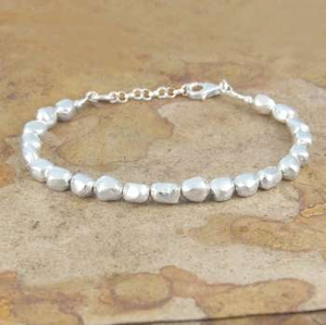 Handmade Sterling Silver Nugget Ladies Bracelet - Pobjoy Diamonds