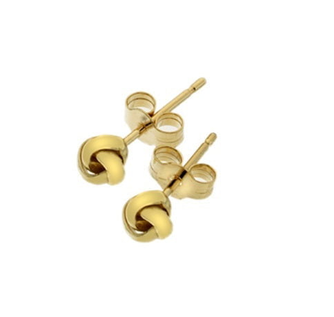 9K Yellow Gold Open Knot Stud Earrings - Pobjoy Diamonds