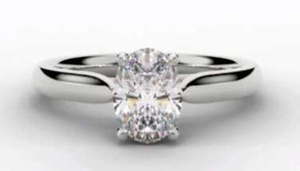 El Portet Four Prong Oval Cut Diamond Ring - Pobjoy Diamonds