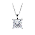 18K White Gold 0.50 Carat Princess Cut Diamond Pendant