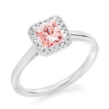 Load image into Gallery viewer, 18K Gold Fancy Vivid Pink Princess Cut Lab Grown Diamond 1.53 Carat Ring VS2 - Pobjoy Diamonds