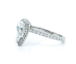 Pear Shape & Halo Lab Diamond Ring 2.10 Carats Total