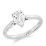 Moulins Three Prong Pear Cut Diamond Ring - Pobjoy Diamonds - Pobjoy Diamonds