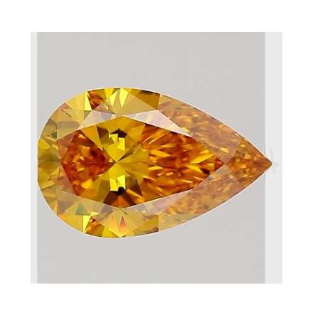 Fancy Vivid Yellow Orange Pear Cut Lab Grown Diamond 1.14 Carat VS1 - Pobjoy Diamonds