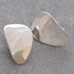 Handmade Silver Petal Clip On Earrings - Pobjoy Diamonds