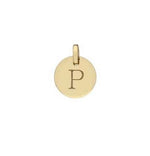 9K Yellow Gold Initial Circular Pendant & Neck Chain - Letters A-Z - Pobjoy Diamonds