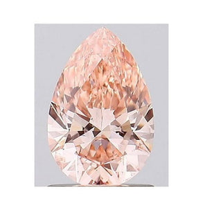 18K Gold Fancy Intense Pink Pear Cut Lab Diamond Ring