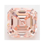 1.42 Carat Emerald Cut Fancy Light Orangy Pink Lab Grown Diamond