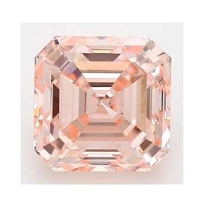 1.42 Carat Emerald Cut Fancy Light Orangy Pink Lab Grown Diamond