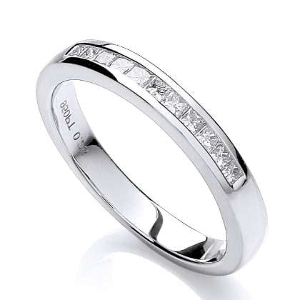 Platinum Half Eternity Ring Princess Cut 0.25 CTW - Pobjoy Diamonds