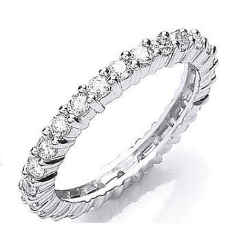 950 Platinum Pobjoy Full Diamond eternity Ring 1.00 CTW