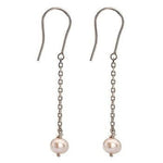 9K Rose Gold & Pink Pearl Ladies Drop Earrings - Pobjoy Diamonds