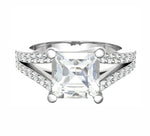 950 Platinum Split Shoulder 1.40 CTW Princess Cut Diamond Ring - G/VS2 - Pobjoy Diamonds