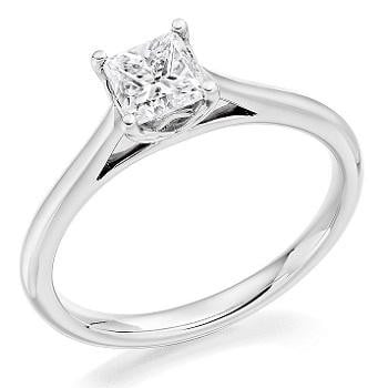 950 Platinum 0.60 Carat Princess Cut Solitaire 