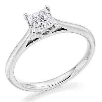 Nivaria Four Prong Princess Cut Diamond Ring 0.30 To 1.00 Carat - Pobjoy Diamonds