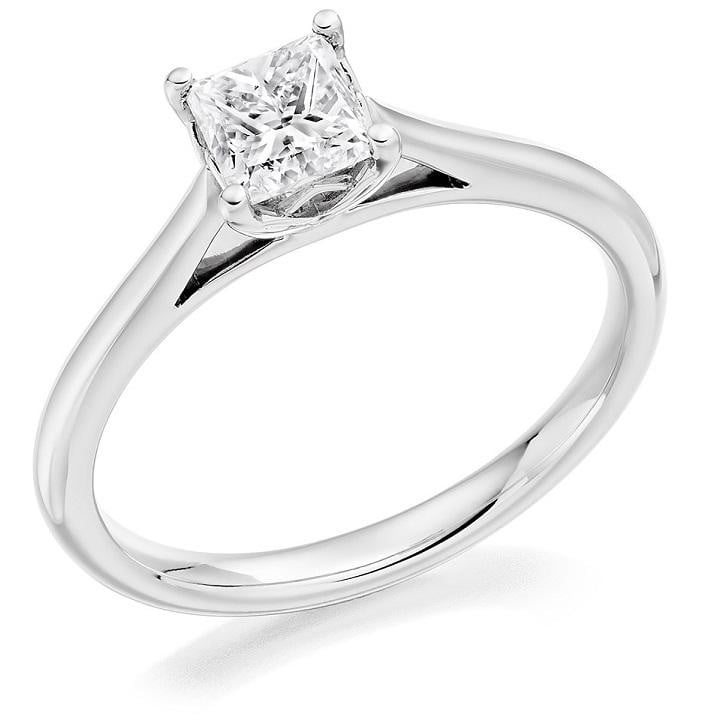 95018K White Gold 0.60 Carat Princess Cut Solitaire