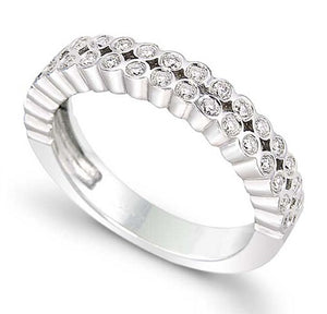 Platinum Bezel Set Diamond Cocktail Ring-Pobjoy Diamonds
