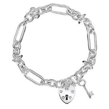 Sterling Silver Gate & Knot Link Padlock Bracelet - Pobjoy Diamonds