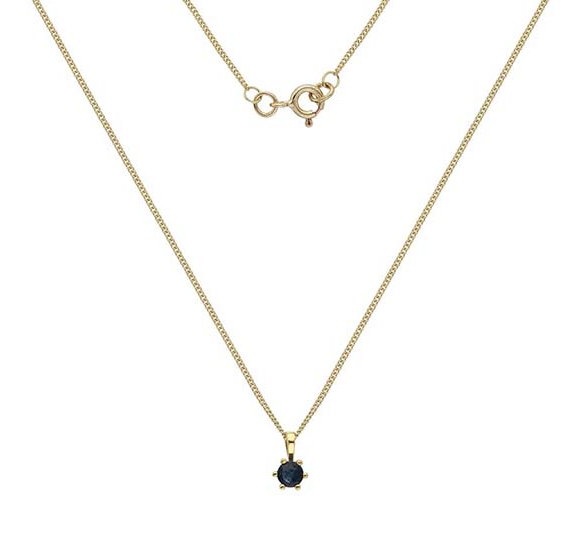 9K Gold Ladies Sapphire Pendant Necklace - Pobjoy Diamonds