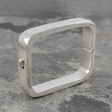 Load image into Gallery viewer, Handmade Silver Rectangle Bangle - Pobjoy Diamonds