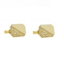 Load image into Gallery viewer, 9K Yellow Gold Rectangle Half Engraved Cufflinks