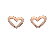 Load image into Gallery viewer, Sterling Silver Rose Gold Plated Heart Silhouette Stud Earrings - Pobjoy Diamonds