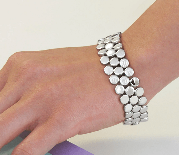 Handmade Medium Chunky Sterling Silver Disc Ladies Bracelet - Pobjoy Diamonds