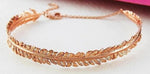 Handmade 18K Rose Gold Plated On Silver Fern Bangle