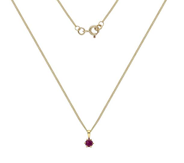 Ruby and 9 carat yellow gold necklace -Pobjoy Diamonds